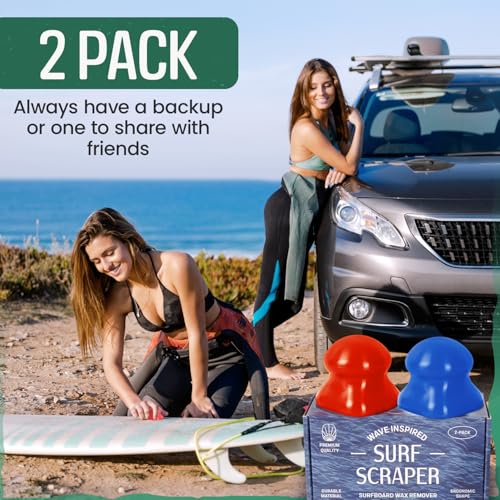 Surf Scraper Wax Remover Tool Pack - Ergonomic & Fast Wax Removal for Surfboards