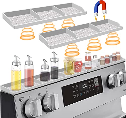 Hydream 30 Inch Magnetic Silicone Stove Top Shelf - Light Grey