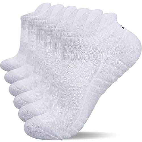 Lapulas Athletic Running Ankle Socks, Low Cut Cushioned Anti-Blister Tab Sports Socks Men Women 6Pairs