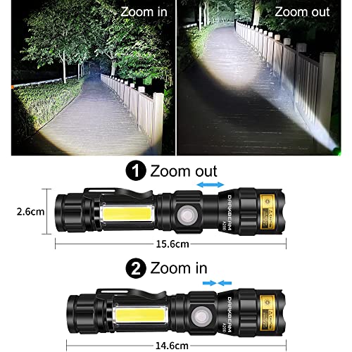 UV Blacklight Flashlight 365nm with Rechargeable USB for Detection & Outdoor Use