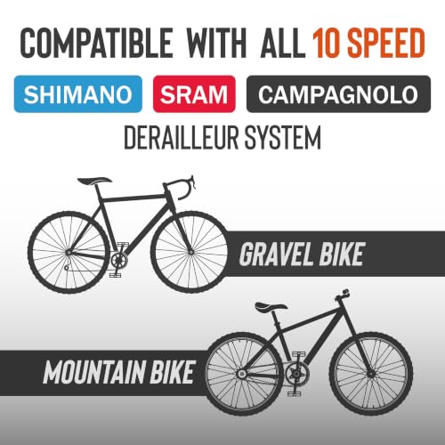 10-Speed Bike Chain 116 Links Titanium Gold Bicycle Chain Compatible with Shimano SRAM