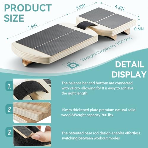 Balance Board for Ankle & Foot Stability Training - Single Leg Exercise Equipment (Log Color)