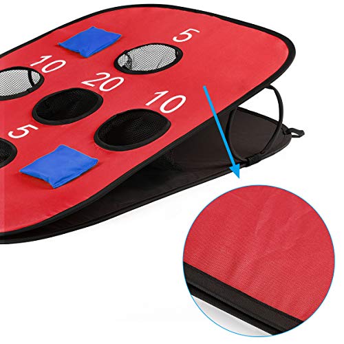 G4Free Portable Collapsible Cornhole Game Set - Red & Blue - Beach & Outdoor Games