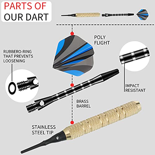 Dart Shafts 50mm 53mm Aluminium Alloy with Rubber Rings Classic Style Multicolor 30 Pcs