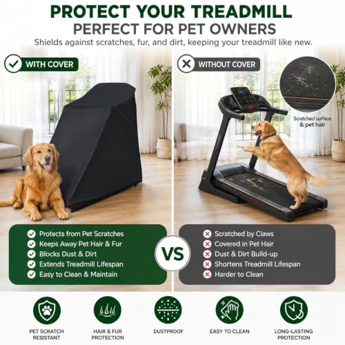 Unfold Waterproof Treadmill Cover with Drawstring & Storage Bag - Outdoor Indoor Fitness Equipment Protection