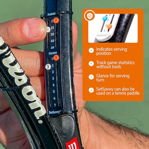 Black Tennis Score Keeper for Racket and Paddle - Point, Game, and Set Tracker - SetSavvy Two Pack