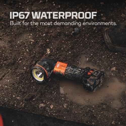 NEBO Master Series SL25 Rechargeable Spotlight & Floodlight | 600 Lumens, 10.5 Hour Run Time, 1/4 Mile Beam Flashlight, Waterproof, Powerful Magnetic Base, Includes Charging Cable