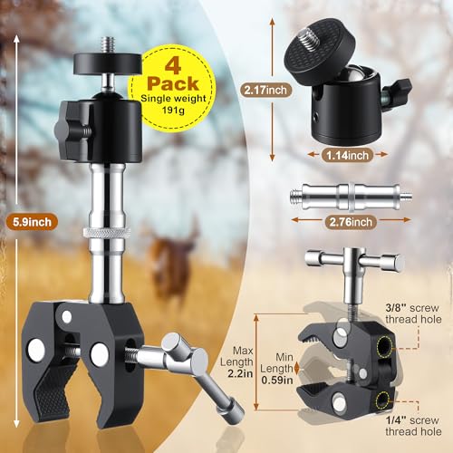 4-Pack T Post Trail Camera Mounts - Adjustable Aluminum Brackets for Surveillance - Variation of THIS listing 4