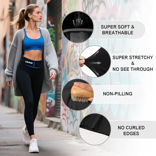 YeuG High Waisted Tummy Control Leggings for Women - Small-Medium Black 7 Pack