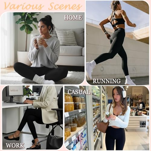 YeuG High Waisted Tummy Control Leggings for Women - Small-Medium Black 7 Pack