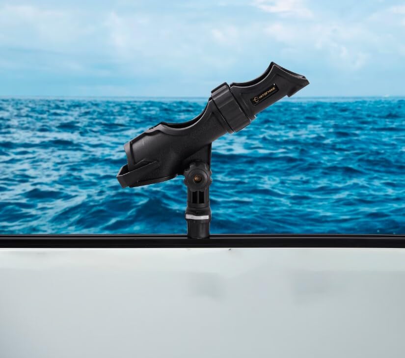 Hitorhike Fishing Rod Holder Universal Fit Kit with Mount Allows for 360-degree Adjustment Kayak Fishing Boat Rod Holder (Fishing Rold Holder x1+Mini Track Mount x1)
