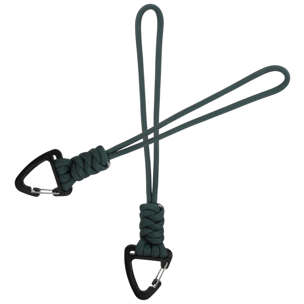 HANABASS 2 Pcs Dark Green Polyester Keychain, Lanyard Lightweight Wristlet Paracord Keychain with Triangle Buckle Lock for Car Keys, Wallet Card Holder