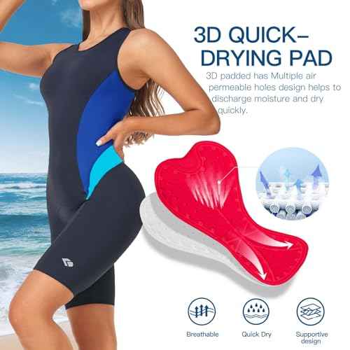 Women's Triathlon Suit One-Piece Sleeveless Tri-Suit Quick-Dry 3D Padded Athletic Swimsuits Slimming Cycling Running
