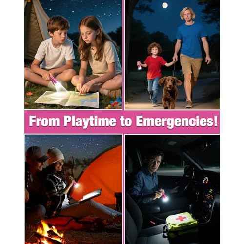 EverBrite Mini Flashlight, LED Flash Light with 3 Modes, 3 AAA Batteries Included, Water-Resistant Small Flashlight for Emergencies and Camping, Pink, 1 Pack