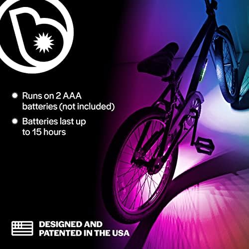 GoBrightz LED Bike Frame Light - Night Riding Underglow Light Bar with 4 Modes - Cool Bicycle Lights for Kids & Adults