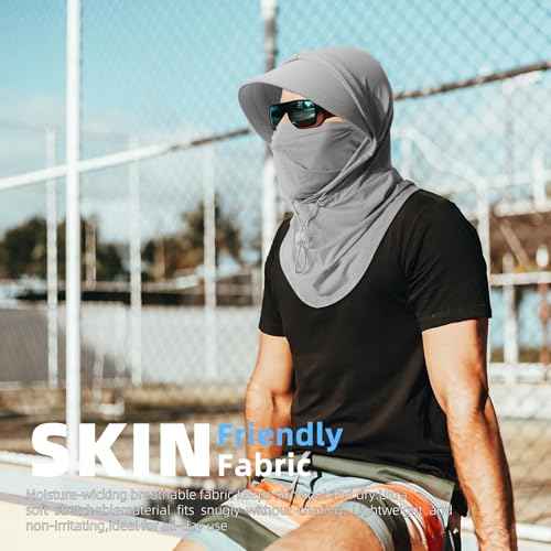 Cooling Breathable Balaclava Full Face Mask with Wide Brim Sun UV Protection Hood for Men Women Fishing Motorcycle Skiing