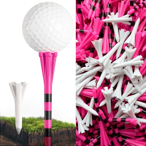 Golf Tees Plastic 100 Pack - Pink 3 1/4" and 1 1/2" Varieties
