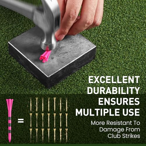 Golf Tees Plastic 100 Pack - Pink 3 1/4" and 1 1/2" Varieties