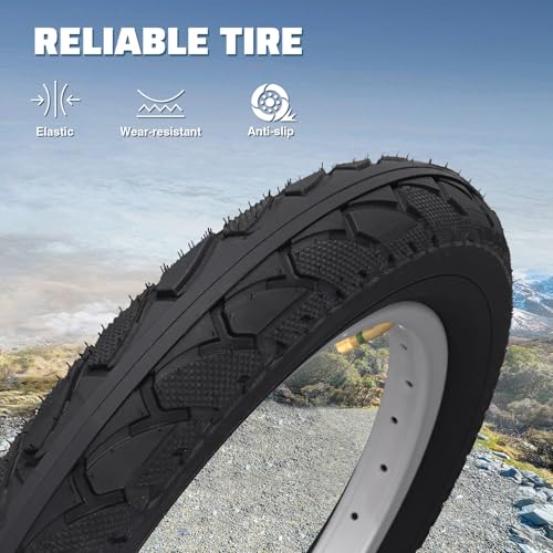 Black 2 Pack Fat Tire 16 x 2.5 Inch All-Terrain Snow Bike Tires with Inner Tubes