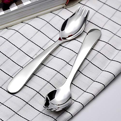 Mini Stainless Steel Sporks 5.9 Inch Kids Utensils Set for Lunch & Snacks - 6 Pack