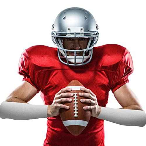 BBTO 3 Pack Athletic Sports Tape Football Turf Tape Easy Tear No Sticky Residue Extra Wide Athletic Tape Waterproof Sports Tape for Athlete Sport Trainers, 3 Size (White)