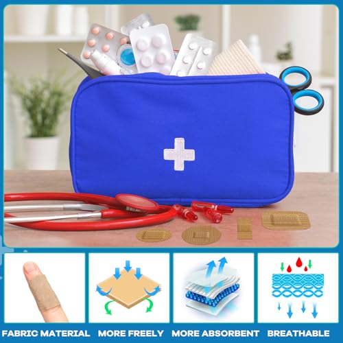 Geiserailie 200 Pcs Adhesive Small Spot Bandages Bulk Fabric Oval Flexible Adhesive Nose Face Bandages with Non Stick Pad Round Oval Square Strip for Skin Wound Care