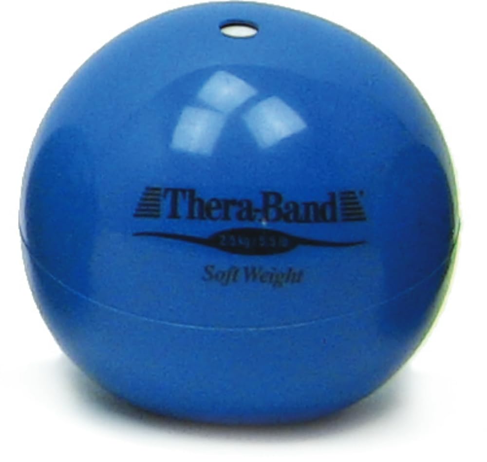 THERABAND Soft Weight, 4.5" Diameter, Weighted Balls for Baseball, Weighted Balls for Softball, Hand Held Ball Shaped Isotonic, Shoulder Strength, Rotator Cuff & Throwing Trainer, Yellow, 2.2LB