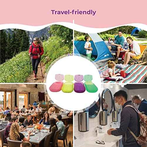 Paper Soap Sheets Assorted 4 Pack (20 Sheets Per Pack) - Portable Disposable - for Indoor, Travel, Camping, Hiking, Outdoor
