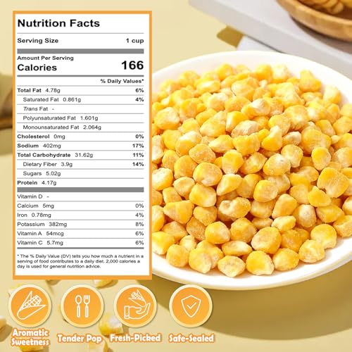 Freeze-Dried Sweet Corn Kernels for Salads & Cooking - 9.5 oz