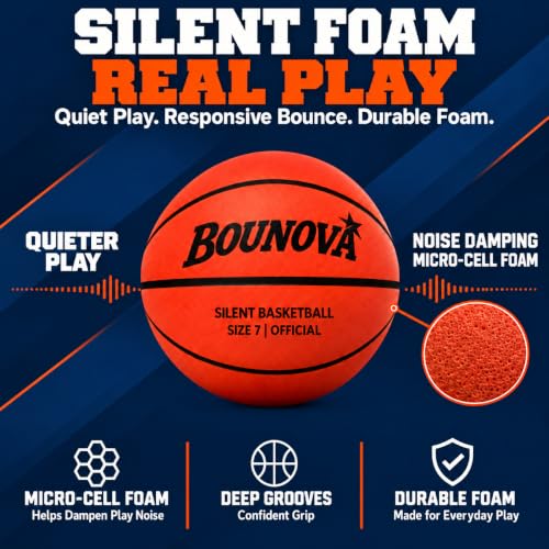 Silent Size 7 Basketball - 29.5 Inch Indoor Practice Ball with Rebound & Grip