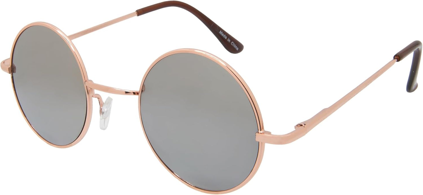 OWL Round Sunglasses Metal Frame Hippie Sunglasses UV400 Polycarbonate Circle Lens John Lennon Sunglasses for Men Women