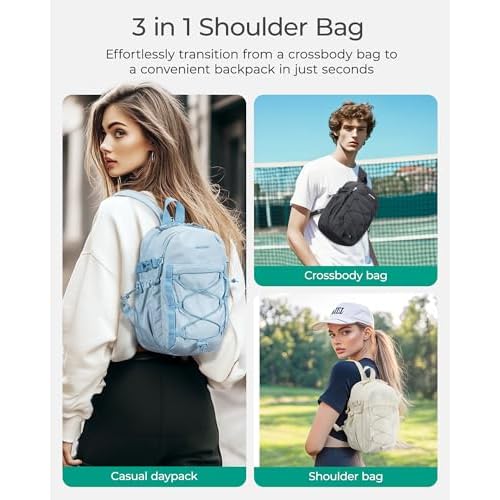 BAGSMART Small Crossbody Sling Bag, Crossbody Daypack, Chest Shoulder Bag Hiking Small Backpack for Casual Travel Sport
