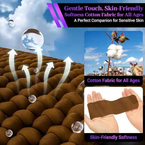 Pro VityElk Kinesiology Tape Uncut Elastic Sports Tape for Muscle Pain Relief & Support - Breathable Waterproof Athletic Tape for Joints, Back, Knees - 2In x 16.4ft /Roll (Brown 2 Roll)