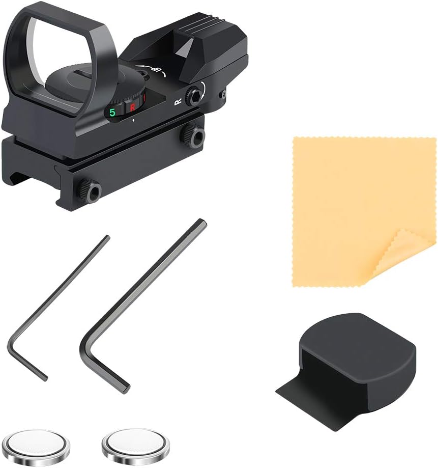 Feyachi Reflex Sight - Adjustable Reticle (4 Styles) Both Red and Green in one Sight!