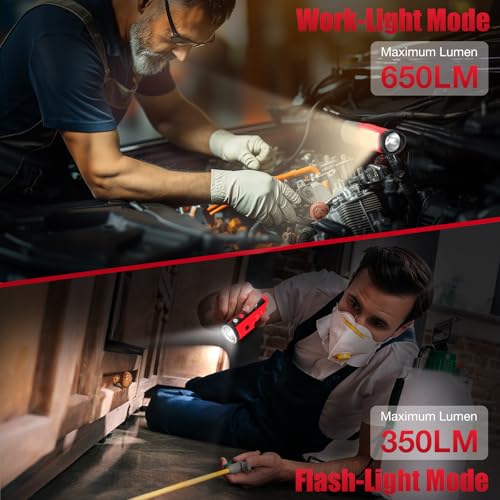 ohyes Magnetic Work Light Fit for Milwaukee 12V Battery Max 650LM 2 in 1 Flash Light for Camping Jobsite & Workshop(Battery not Included)