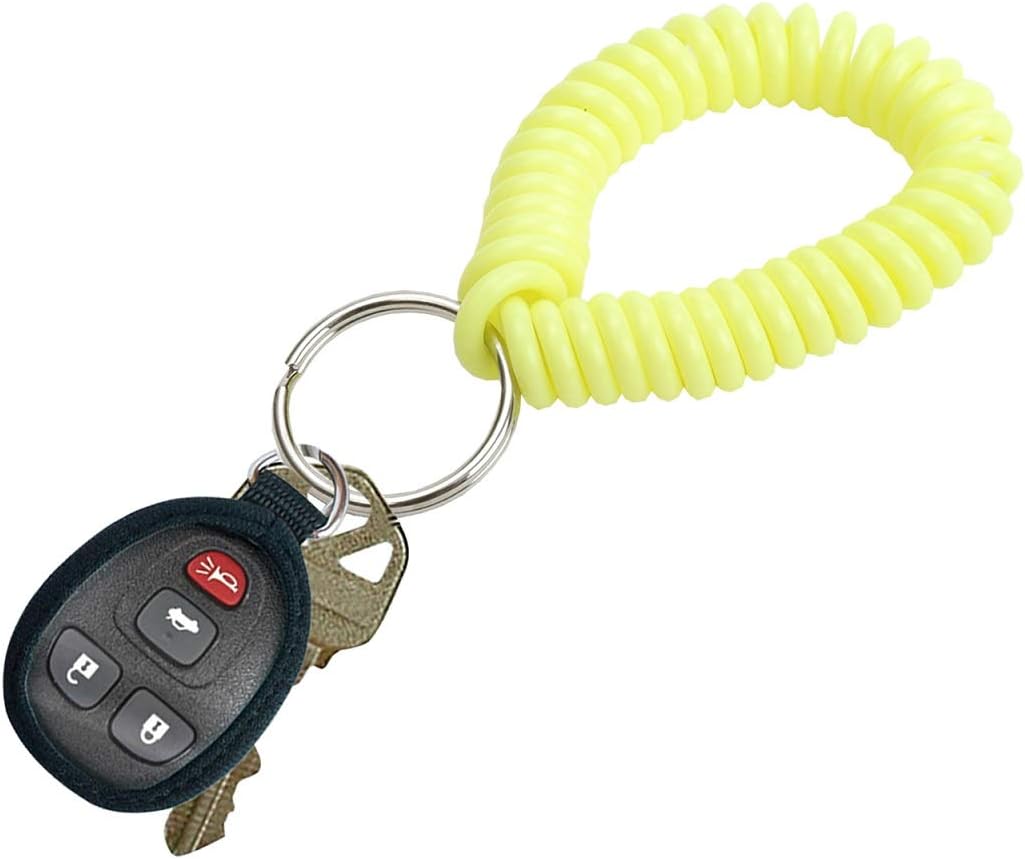 ucky Line 2” Spiral Wrist Coil with Steel Key Ring, Flexible Wrist Band Key Chain Bracelet, Stretches to 12”, Purple, 10 Pack (41065)