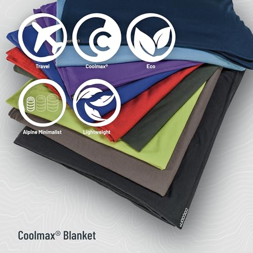 Cocoon CoolMax Travel Blanket Raspberry Lightweight Moisture-Wicking Throw