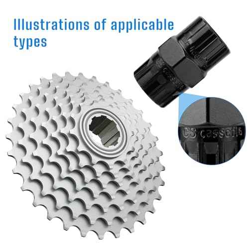 Freewheel Removal Tool, Steel Bike Freewheel Remover Cassette Removal Socket Cassette Lockring Tool Compatible with Shimano, SRAM, Sun Race, Sun Tour