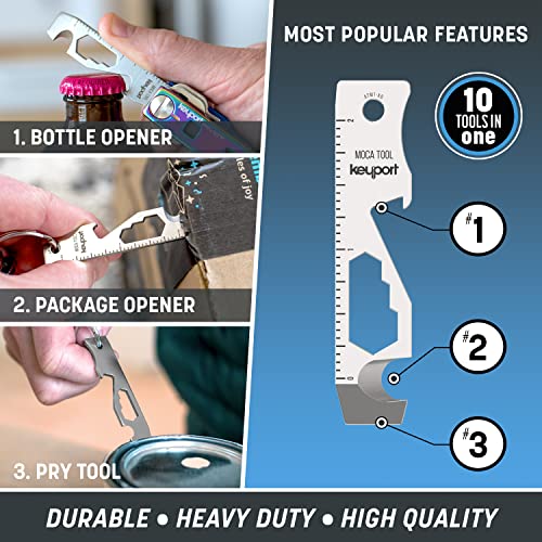 Keyport MOCA 10-in-1 Flat Keychain Multitool - Stainless Steel