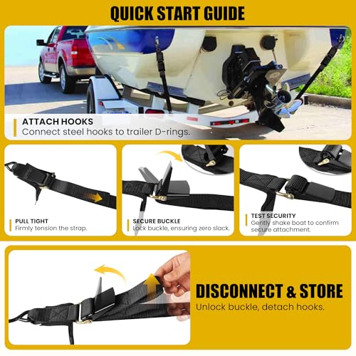 TENGBASE Matte Black Adjustable Boat Transom Saver with Heavy-Duty Heads