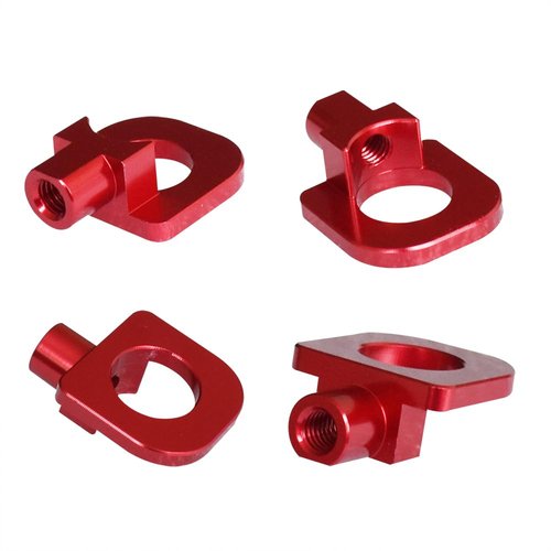 Xmomx 4 Sets Bike Chain Adjuster 4 Colors Bicycle Chain Tensioners Fixing Buckle Wheel Fastener Cycling Regulator Aluminum Alloy Black Red Gold Silver for Single Speed Bike