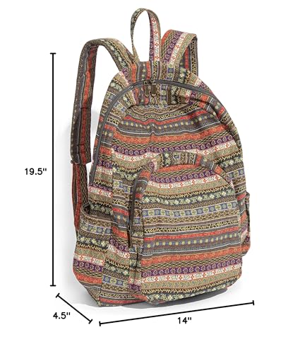 OPQRSTU Women Hippie Hand Bag Large Capacity Bohemian Bag Portable Tourist Fashion Backpacks (Green yellow)