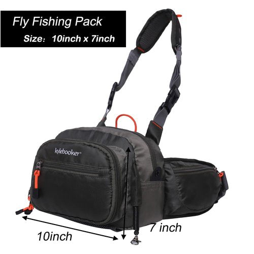 Kylebooker Fly Fishing Chest Pack Tackle Storage Hip Bag River Fishing Waist Pouch (Army Green)