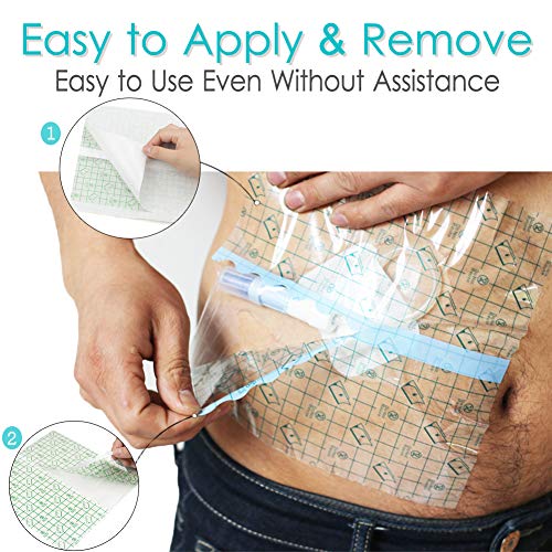 8x8 Inch Waterproof Shower Cover Shields for Dialysis Port - Pack of 50