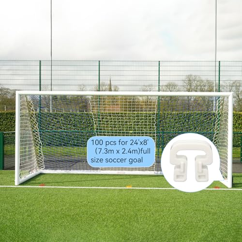 100 Soccer Net Clips Durable Nylon Goal Lock Fasteners for Soccer Goal Systems