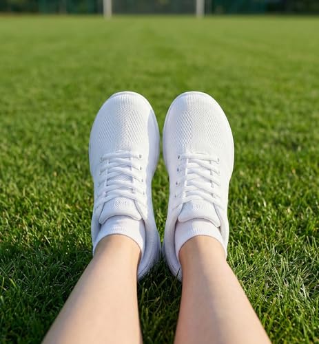 Girls Wide Cheer Shoes Tennis Sneakers - 5 Big Kid White 220
