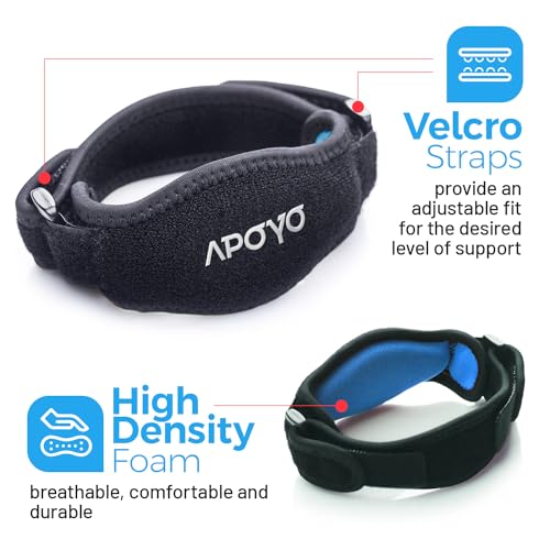 APOYO Tennis Elbow Strap Support One Size Black for Men & Women