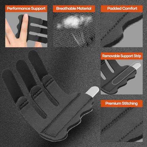Trigger Finger Splint 2pcs for Arthritis, Injury, Broken, Finger Straightening Brace for Index, Middle, Ring Finger Pain Relief -Black 2