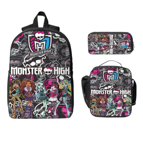 Suhciaobn Gothic Backpack with Lunch Box & Pencil Case - Color-1