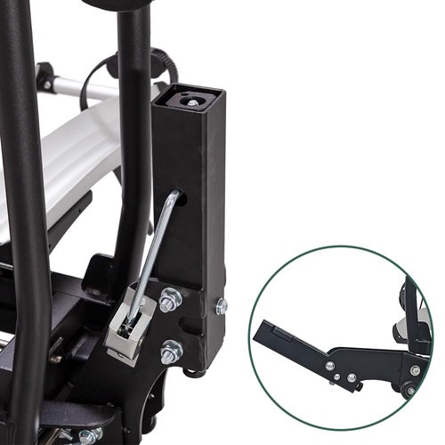 Terraysun Bike Rack for Car, 140 lbs Capacity Aluminum Electric Bike Carrier with Wheels for Easy Roll-Away Storage, Foldable for 5.5" Fat Tires with Anti-Rattle Device & Tool-Free Installation